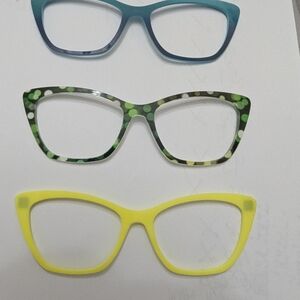 Stylish Pair Toppers For The Wanda Eyeglass Frames,  Set - Blue, Green, Yellow